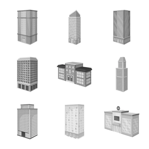 Vektorillustration von Immobilien und modernem Logo. Set von Immobilien und Gebäude-Vektor-Symbol für Aktien. — Stockvektor