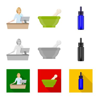 Perakende ve sağlık sembol vektör çizimi. Perakende ve sağlık hisse senedi simgesi için web topluluğu.