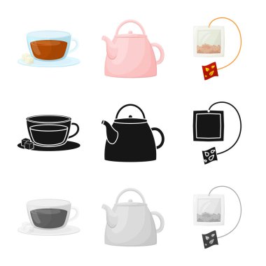 Sağlıklı ve çiçek simgesi yalıtılmış nesne. Sağlıklı ve degrade hisse senedi vektör çizim seti.