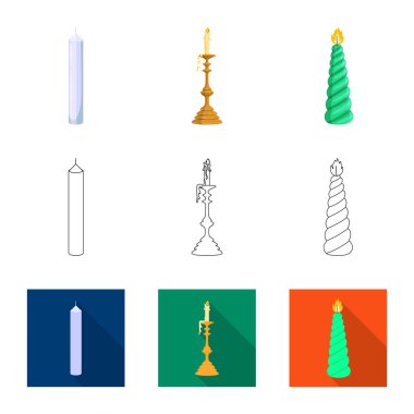 İzole işareti gevşeme ve alev nesne. Gevşeme ve balmumu hisse senedi vektör çizim koleksiyonu.