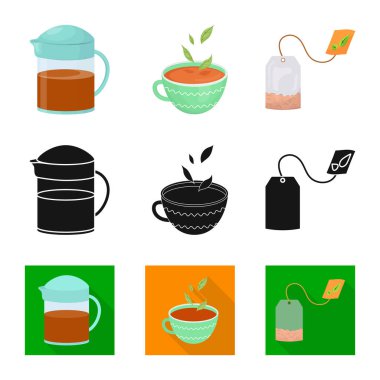 Sağlıklı ve çiçek simgesi yalıtılmış nesne. Sağlıklı ve degrade hisse senedi vektör çizim seti.