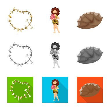 Evrim ve tarih öncesi sembolü yalıtılmış nesne. Evrim ve geliştirme vektör simgesini hissenin topluluğu.