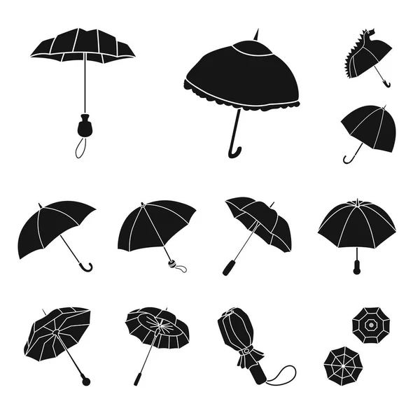 Vector illustration of weather and rainy symbol. Set of weather and rain stock symbol for web. — Stock Vector