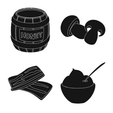 Organik ve pişirme logosu vektör tasarımı. Web için organik ve tatlar stok sembolü koleksiyonu.