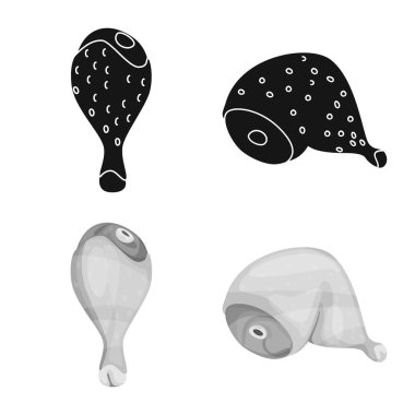 Ürün ve kümes hayvanları logo vektör Illustration. Hisse senedi için ürün ve tarım vektör simge kümesi.