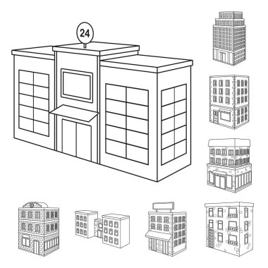 Ev ve daire işareti vektör tasarımı. Stok lar için ev ve modern vektör simgesi seti.