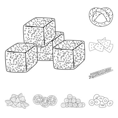 Ürün ve menü logosu vektör tasarımı. Ürün ve lezzet stok vektör çizim koleksiyonu.