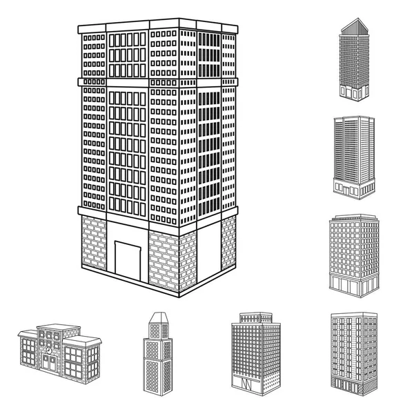 Vektor Illustration von Haus und Wohnung Ikone. Set von zu Hause und modernes Aktiensymbol für das Web. — Stockvektor