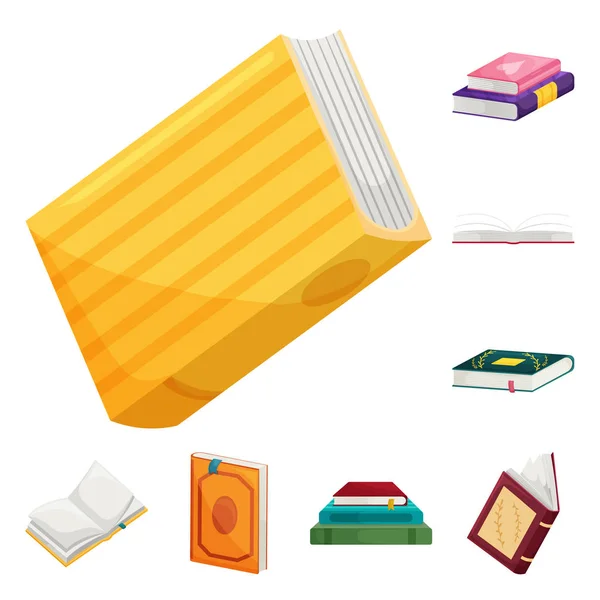 Vektor design av bibliotekets och bok butikens logotyp. Uppsättning bibliotek och litteratur vektor ikon för lager. — Stock vektor