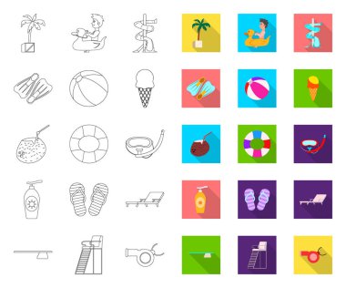 Havuzu ve yüzme logo vektör Illustration. Hisse senedi için havuz ve etkinlik vektör simge topluluğu.