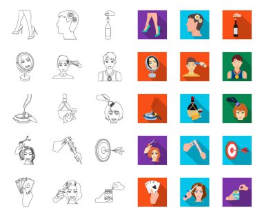 Eller anahat, tasarım için set koleksiyonunda düz simgeler tarafından manipülasyon. El hareketi vektör sembolü stok web illüstrasyon.