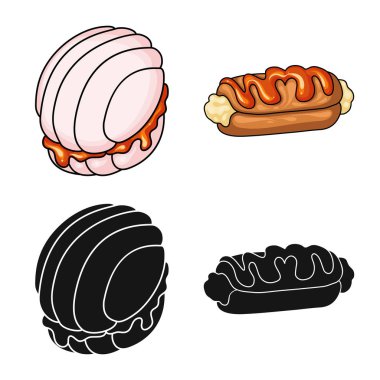 Şekerleme ve mutfak logo yalıtılmış nesne. Şekerlemeler ve ürün stok vektör çizim.