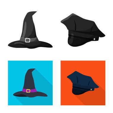 Giyim ve kap simge vektör Illustration. Giyim ve hisse senedi için bere vektör simge kümesi.