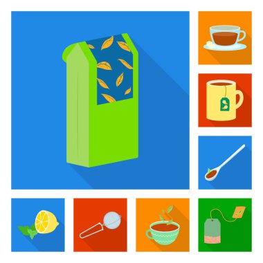 Ürün ve organik simge vektör çizimi. Ürün ve web için çiçek hisse senedi simgesi toplama.