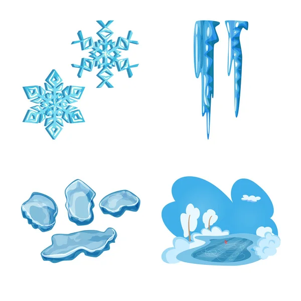 霜和水标志的矢量设计。一套用于网络的霜和湿股票符号. — 图库矢量图片