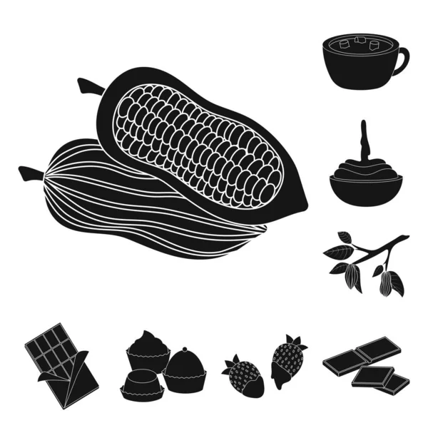 Diseño vectorial de la cocina y el símbolo marrón. Colección de cocina y frijoles vector de la ilustración . — Vector de stock