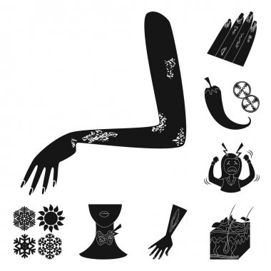 Sağlık ve tıbbi simge izole nesne. Sağlık ve dermatoloji stok vektör illüstrasyon koleksiyonu.