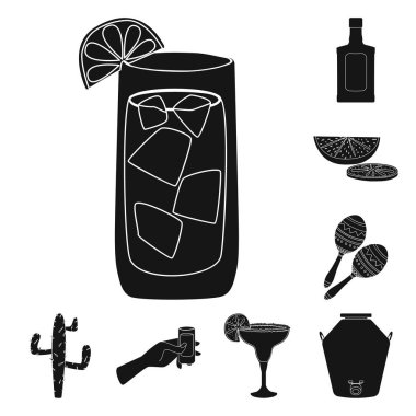 Karnaval ve ulusal logo vektör çizimi. Karnaval ve tekila hisse senedi vektör çizim topluluğu.