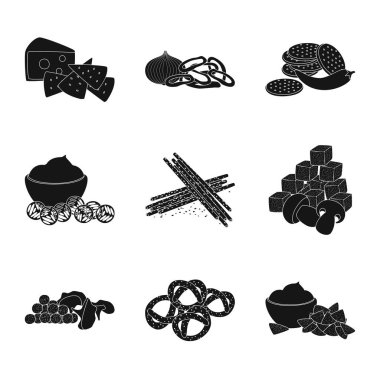 Madde ve organik simge vektör tasarımı. Stok için malzeme ve ürün vektör simgesinin toplanması.