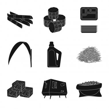 Sakaroz ve teknoloji sembolü vektör illüstrasyon. Stok için sakaroz ve baston vektör simgesi seti.