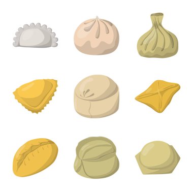 Köfte ve yemek sembol yalıtılmış nesne. Köfte ve hisse senedi için doldurulmuş vektör ikon koleksiyonu.