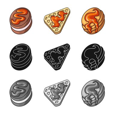 Şekerleme ve mutfak simgesi yalıtılmış nesne. Şekerlemeler ve ürün stok vektör çizim.