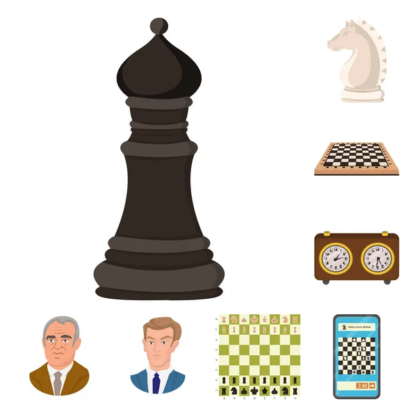 Vector design of chess and game symbol. Set of chess and strategy stock vector illustration. — Stock Vector