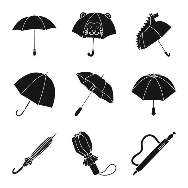 Geïsoleerd voorwerp van het weer en regen teken. Set van weer en regen voorraad symbool voor web. — Stockvector