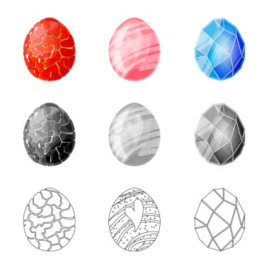 Hayvan ve tarih öncesi işareti vektör Illustration. Hisse senedi için hayvan ve sevimli vektör simge topluluğu.