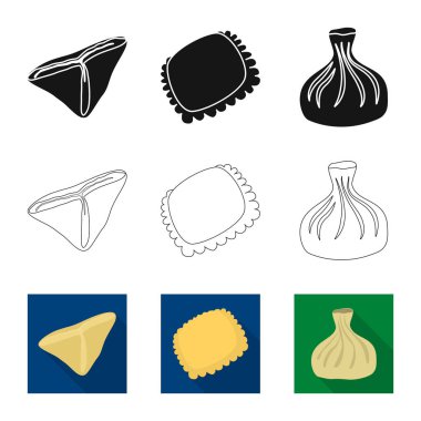 Ürünler ve pişirme simge vektör tasarımı. Ürünler ve meze hisse senedi vektör çizim koleksiyonu.