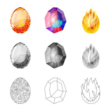 Hayvan ve tarih öncesi simge vektör tasarımı. Web için hayvan ve sevimli hisse senedi simgesi kümesi.