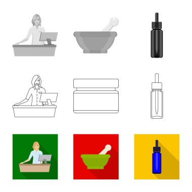 Perakende ve sağlık logo yalıtılmış nesne. Perakende ve sağlık hisse senedi simgesi için web topluluğu.