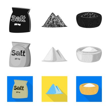 Pişirme ve deniz işareti yalıtılmış nesne. Pişirme ve pişirme hisse senedi vektör çizim seti.