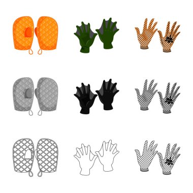 Siluet ve emanet simge vektör tasarımı. Web için siluet ve konfor hisse senedi simgesi kümesi.