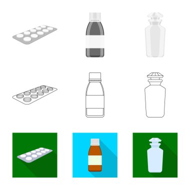 Perakende ve sağlık simge vektör Illustration. Hisse senedi için perakende ve sağlık vektör simge kümesi.