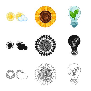 Yenilik ve teknoloji logo yalıtılmış nesne. Dizi yenilik ve doğa hisse senedi vektör çizim.