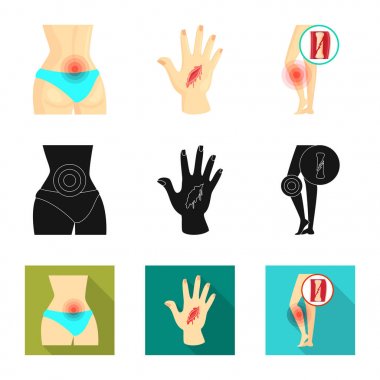 Hastane ve işleme sembol yalıtılmış nesne. Hisse senedi için hastane ve yardım vektör simge topluluğu.