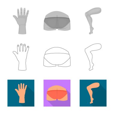 Vücut ve bölümü logo vektör Illustration. Vücut ve anatomi hisse senedi vektör çizim seti.