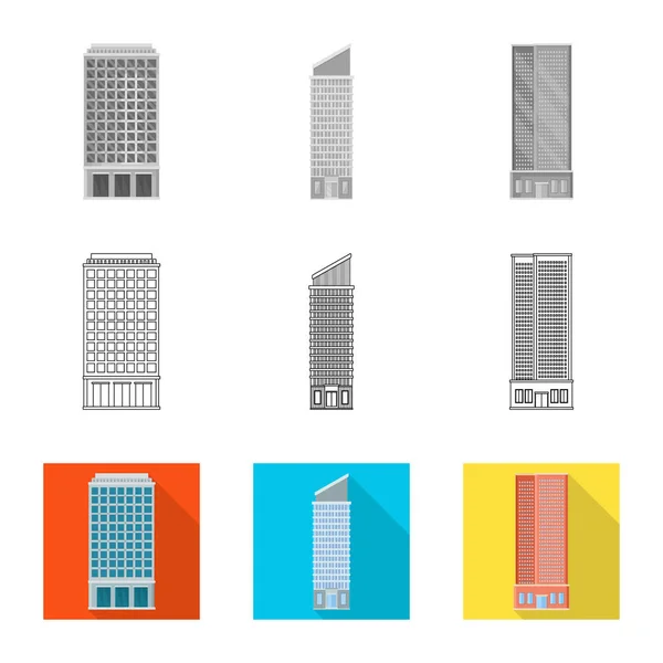 Vektor-Design der kommunalen und Zentrum-Symbol. Sammlung kommunaler und nachlassbezogener Vektor-Illustrationen. — Stockvektor