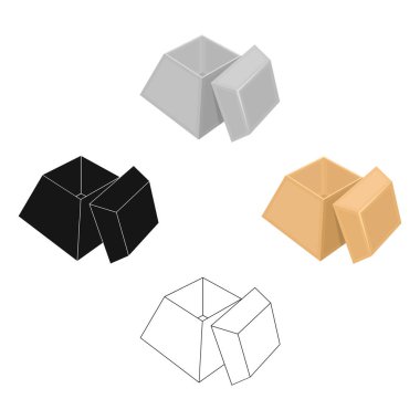 Boks, sarma, durumda ve karikatür diğer web simgesi, siyah tarzı. Kutu, konteyner, paket, set koleksiyonundaki simgeler.