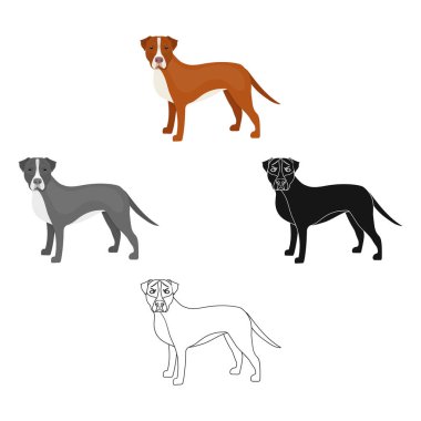 Labrador, çizgi filmdeki tek ikon, siyah tarzı. Labrador, vektör sembolü stok illüstrasyon web.