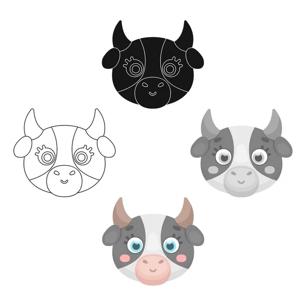 Εικόνα ρύγχος αγελάδας σε κινούμενα σχέδια, μαύρο στυλ απομονώνεται σε λευκό φόντο. Εικόνα διάνυσμα συμβόλων ρύγχος ζώου. — Διανυσματικό Αρχείο