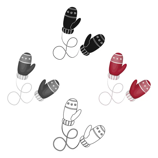 Winter mittens. Canada single icon in cartoon,black style vector symbol stock illustration web. — стоковий вектор