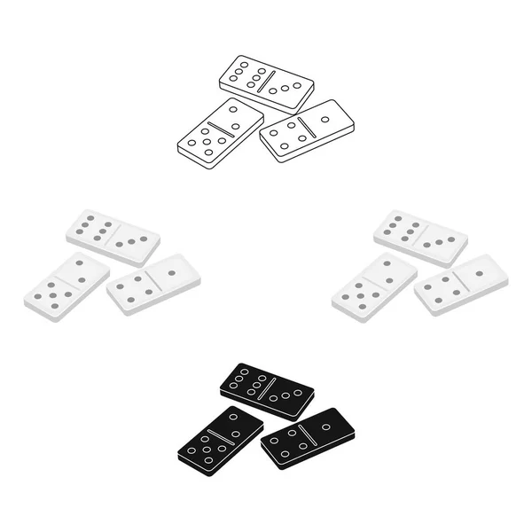 Dominos pour avoir joué dans le casino. Jeu pour de l'argent.Kasino icône unique dans la bande dessinée, illustration vectorielle de symbole de style noir . — Image vectorielle