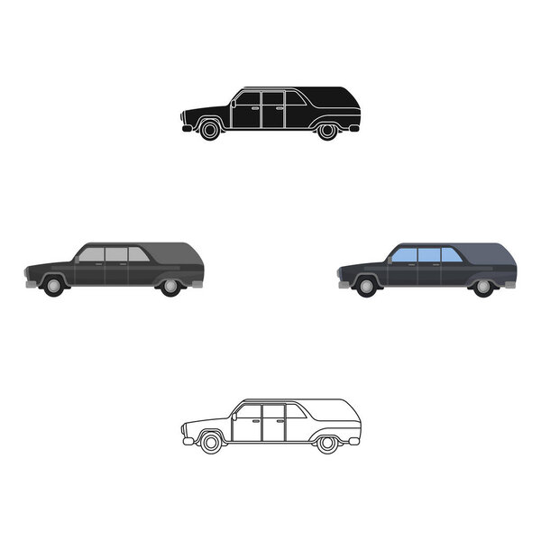 Hearse icon in cartoon, black style isolated on white background. Векторная иллюстрация символов похорон
.
