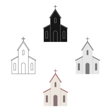 Kilise simge vektör çizim için web ve hareket eden