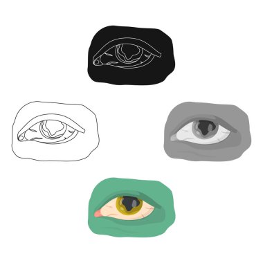 Karikatür göz tek simge, siyah tarzı. Göz, vektör sembolü stok illüstrasyon web.