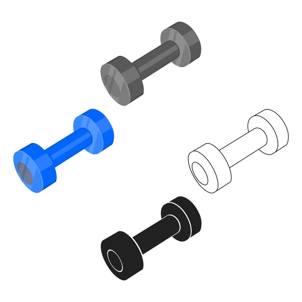 Dumbbells icono de dibujos animados, negro. Icono de un solo deporte de la gran fitness, saludable, dibujos animados de entrenamiento . — Vector de stock