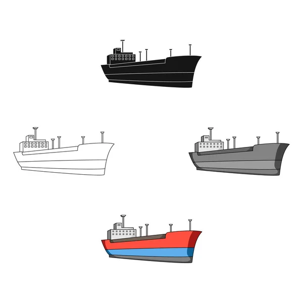 Óleo ship.Oil único ícone em desenhos animados, estilo preto símbolo vetorial ilustração web . —  Vetores de Stock
