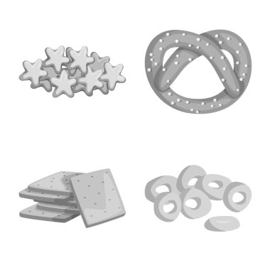 Ürün ve menü logosunun vektör çizimi. Ürün ve bar stok vektör illüstrasyon seti.